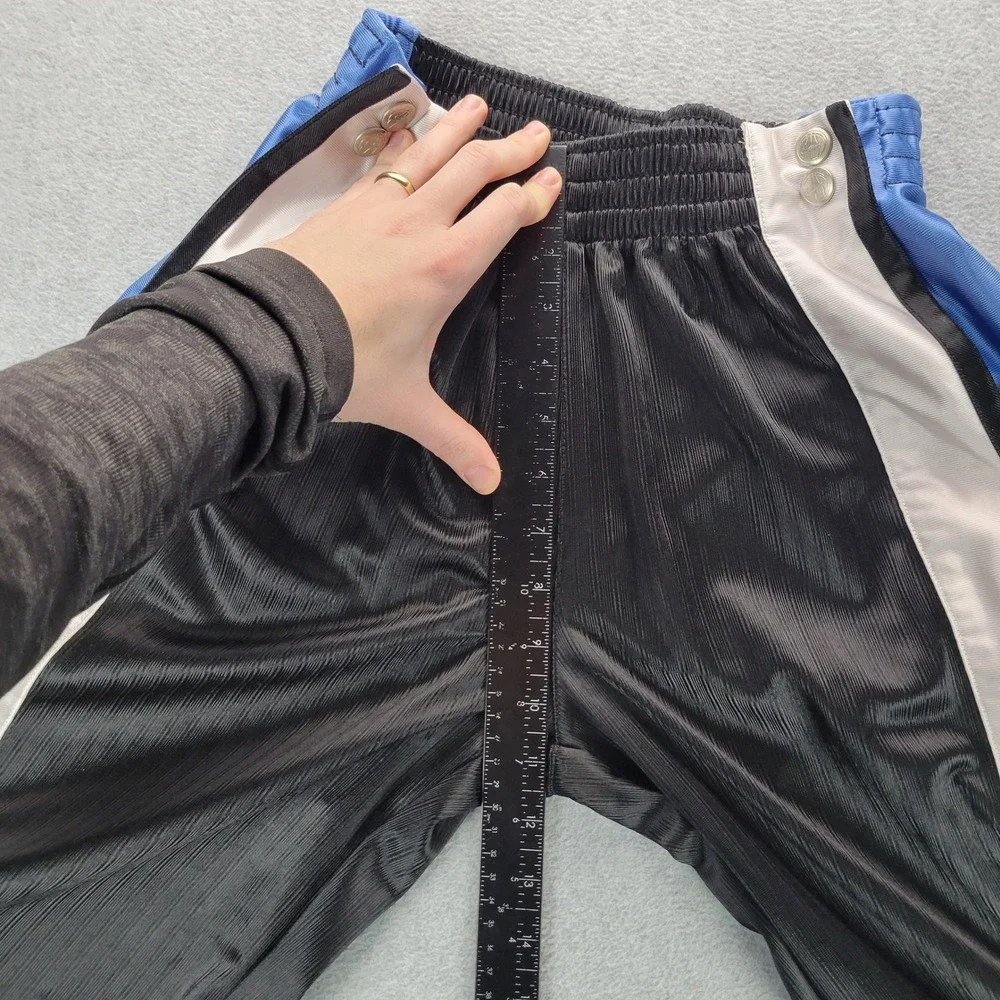 Nike‎ Kids Vintage Tear Away Track Pants Black Blue Snap Side Warmup L 14-16